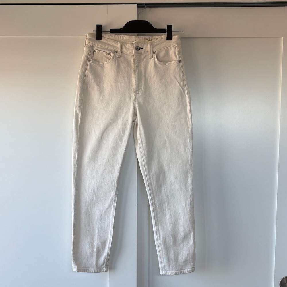 Rag & Bone Nina Ankle Cigarette High-Waisted Jeans White/Ivory